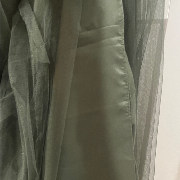 Strapless Olive Green Tulle Evening Gown Prom Worn once EUC Alfred Angelo Sz 14 - Picture 6 of 14